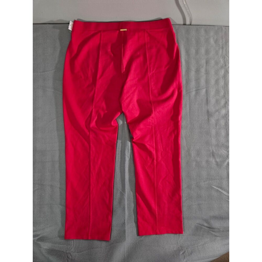 Michael Kors Deep Pink Front Seam Ankle Slit Pull On Pants NWT 2X Plus Size - Picture 2 of 12